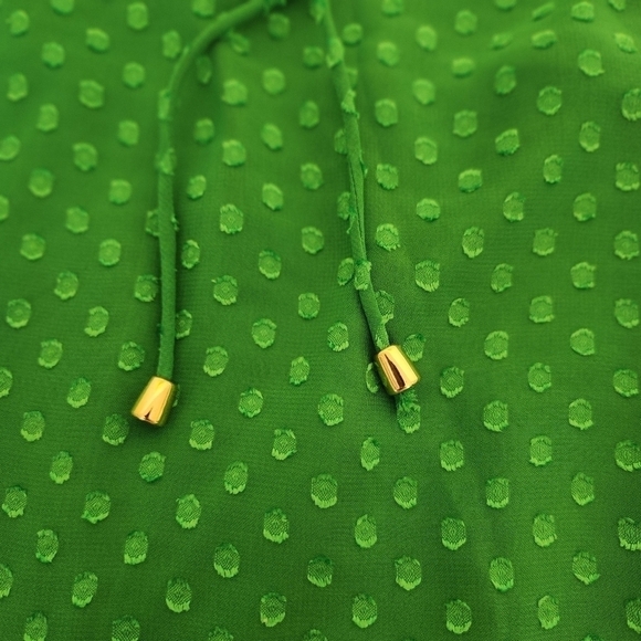 Cato swiss dot Blouse, sz 22/24 kelly green peasant fairy lagenlook oversized - Picture 10 of 10